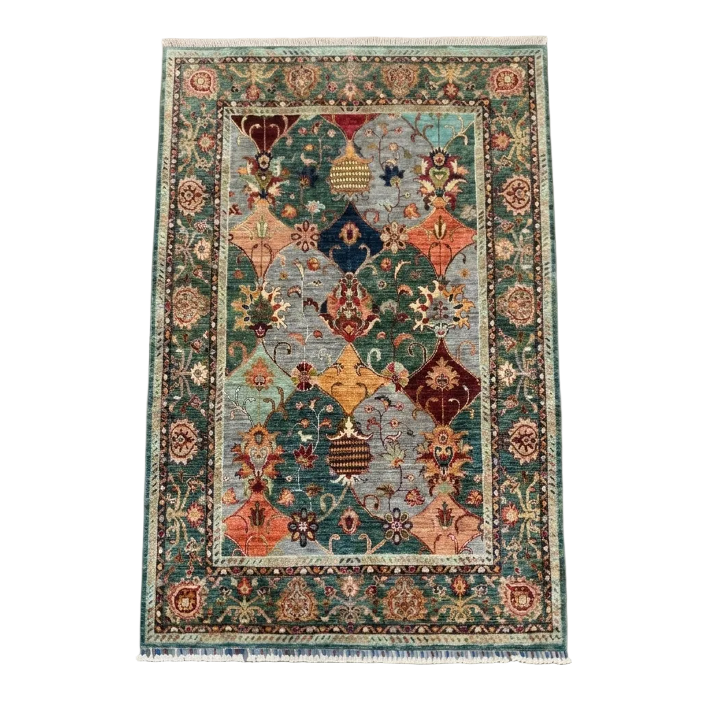 Hand Knotted Chobi Wool Rug 206 CM x 148 CM SK#1376