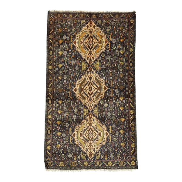 Decorative rug with geometric pattern on a white background