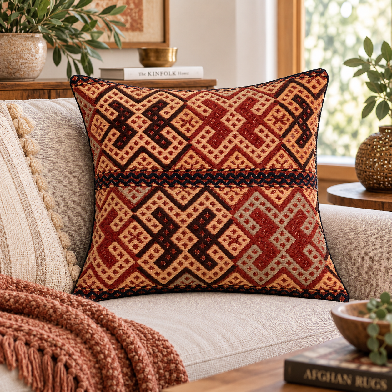 Handmade Kuchi Design Cushion Cover 45cm X 45cm AF#77