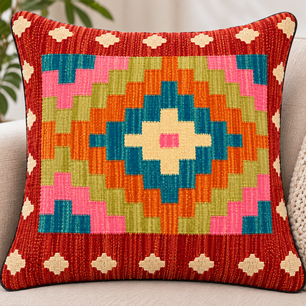 Handmade Chobi Cushion Cover 50 CM X 50 CM  AF# 306