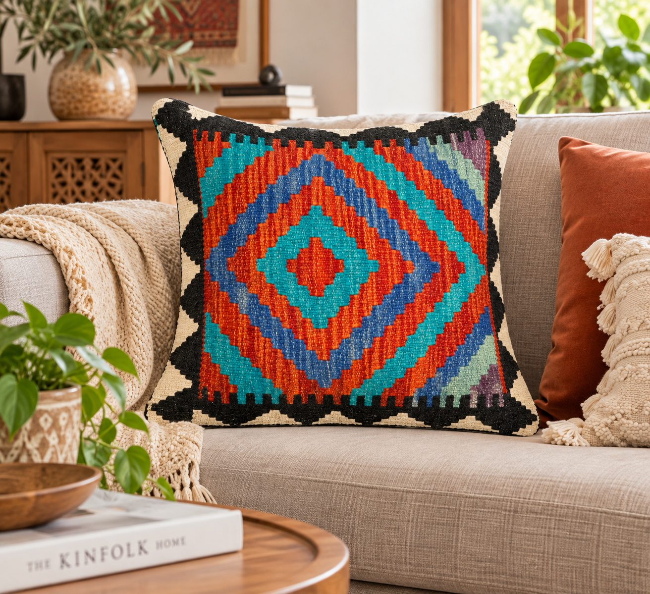 Handmade Chobi Cushion Cover 45 CM X 45 CM  AF# 324