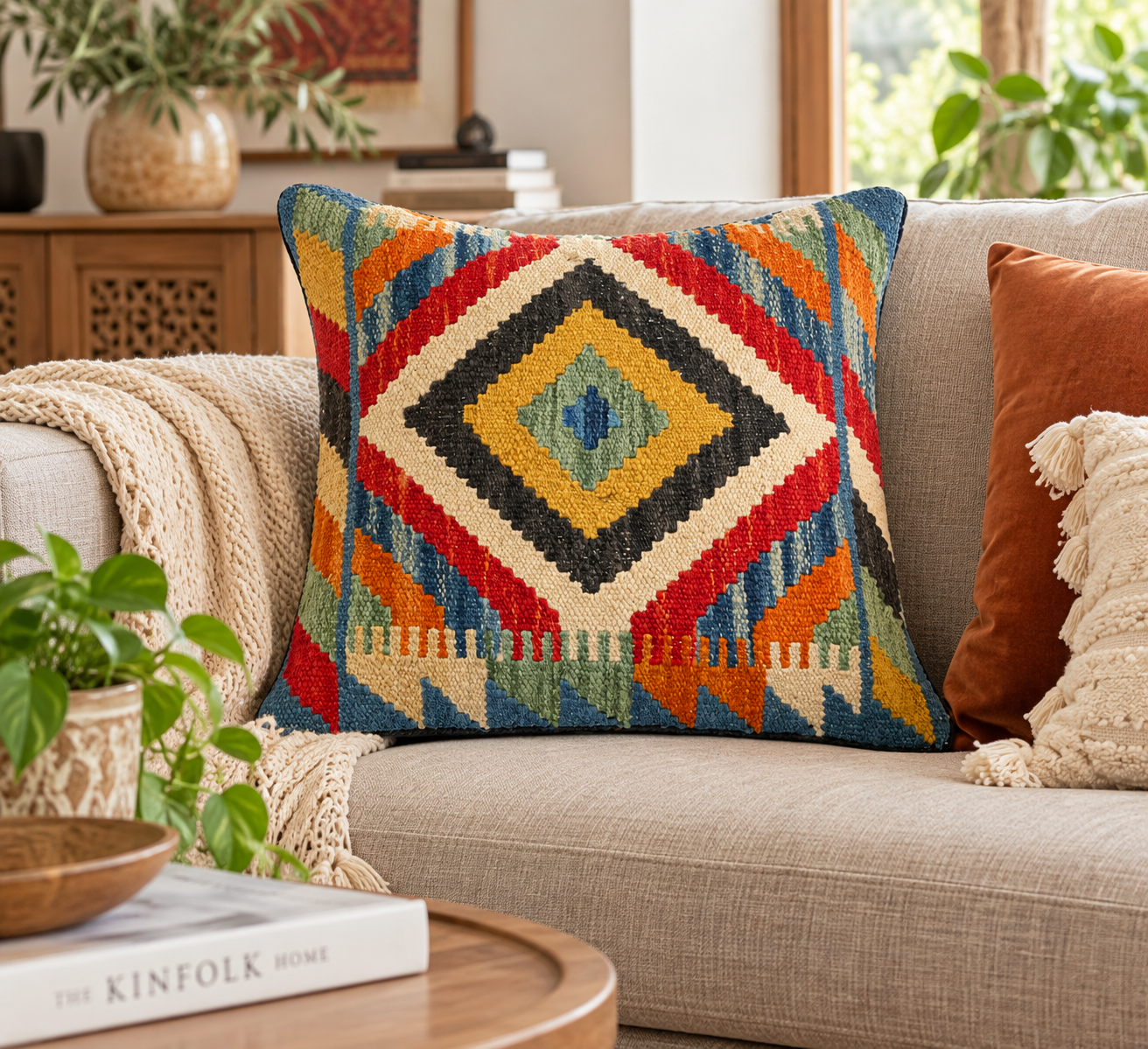 Handmade Chobi Cushion Cover 50 CM X 50 CM  AF#323
