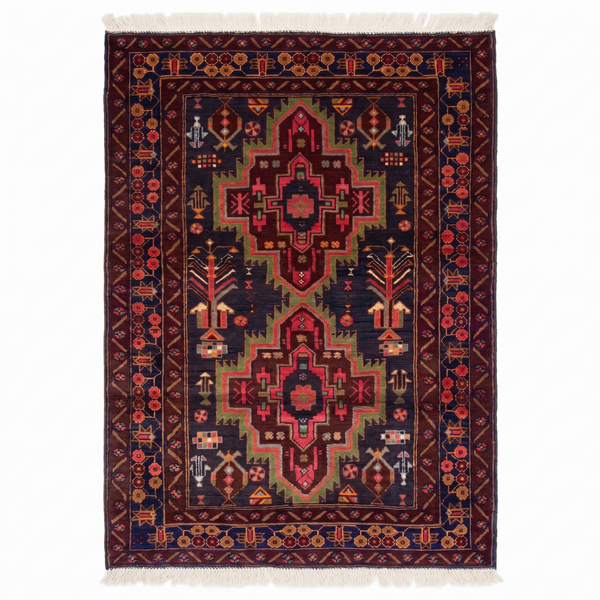 Handmade Afghan Traditional Balochi Rug 210CM x 105CM ES# 117