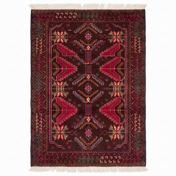 Handmade Afghan Traditional Balochi Rug 205CM x 105CM ES# 1188