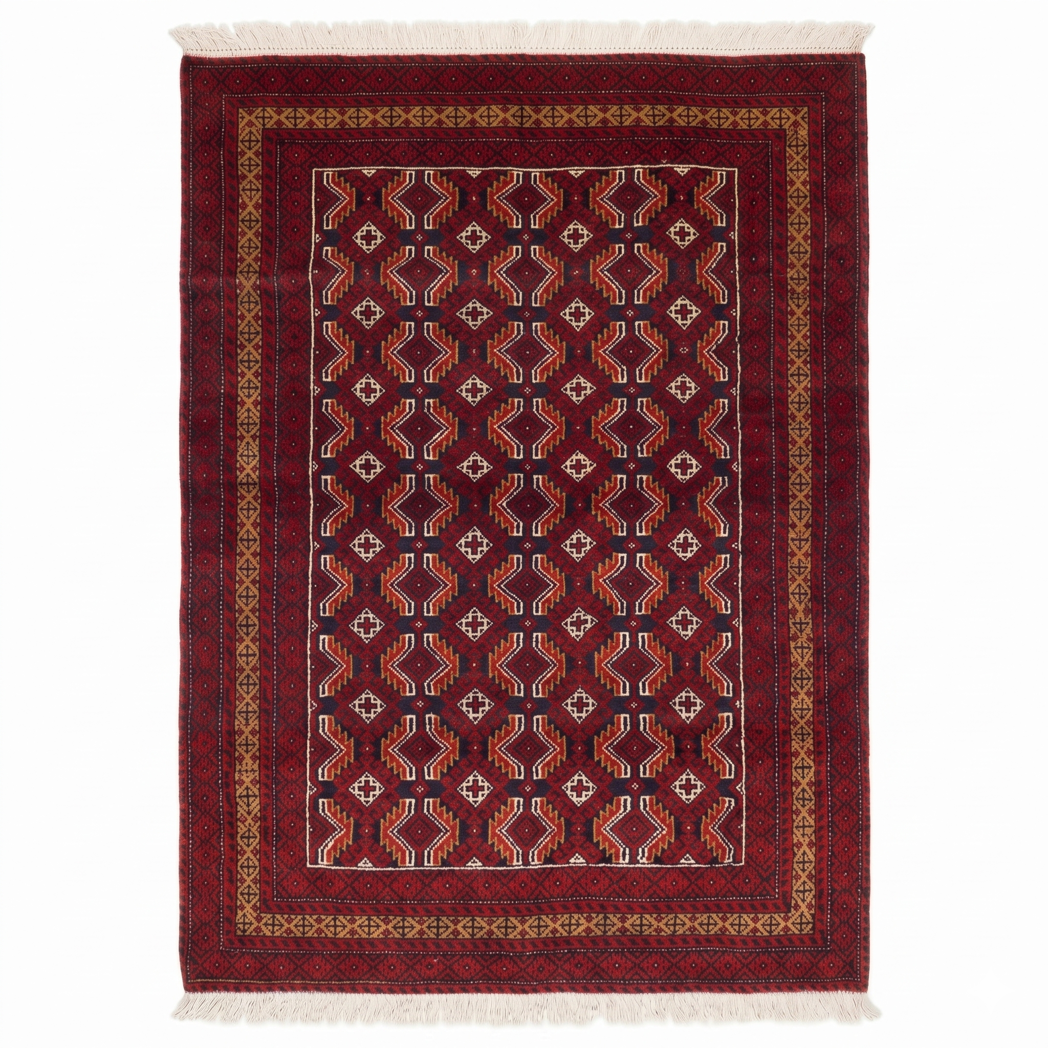 Handmade Afghan Traditional Balochi Rug 190CM x 120CM ES# 1190