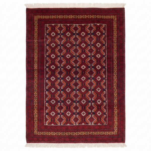 Handmade Afghan Traditional Balochi Rug 190CM x 120CM ES# 1190