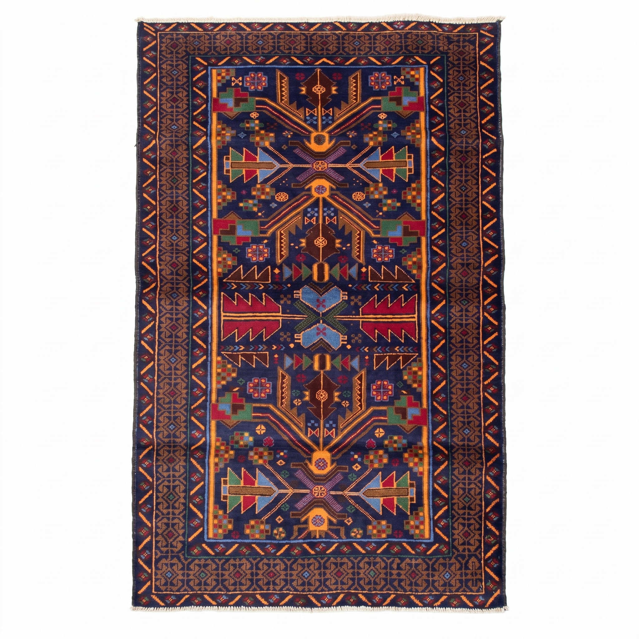Handmade Afghan Traditional Balochi Rug 195CM x 110CM ES# 1191