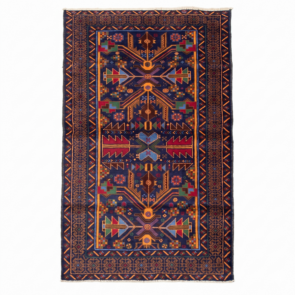 Handmade Afghan Traditional Balochi Rug 195CM x 110CM ES# 1191