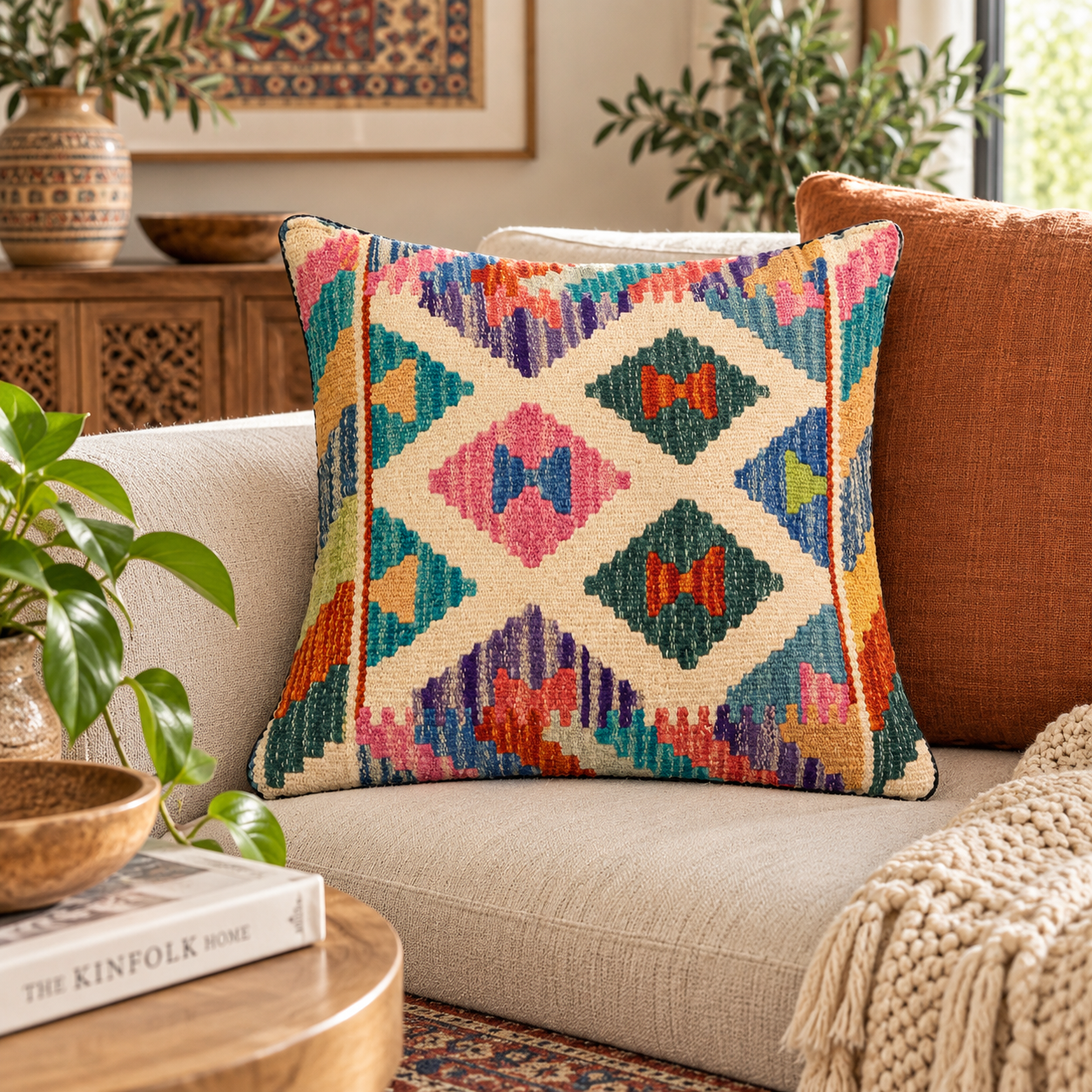 Handmade Chobi Cushion Cover 45 CM X 45 CM  AF#325