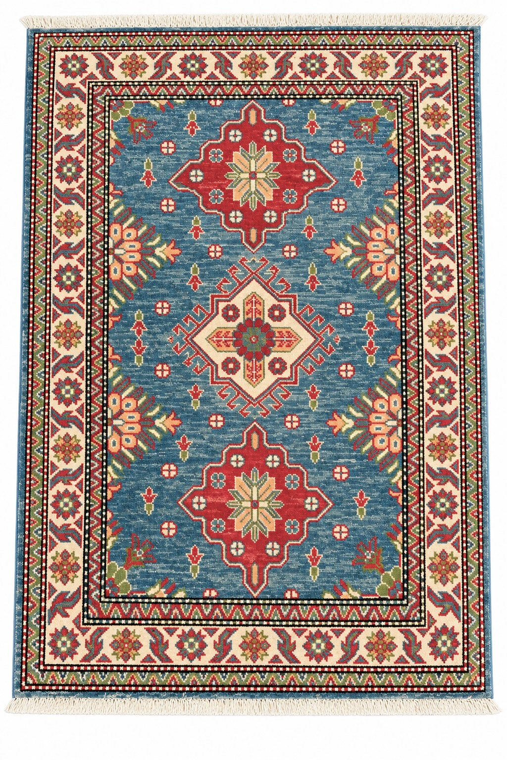 Handmade Afghan Traditional Kazak Wool Rug – 150 CM x 103 CM