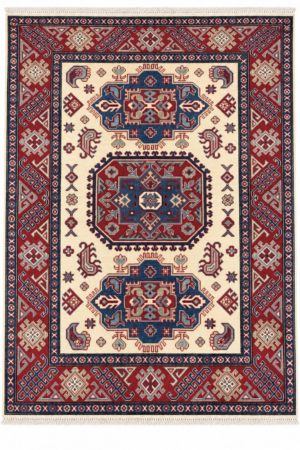 Handmade Afghan Kazak Rug  215 CM x 145 CM