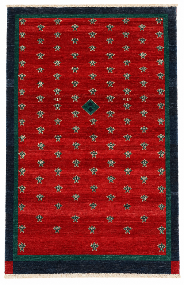 Handmade Afghan Red Gabbeh Rug, 300 x 194 CM