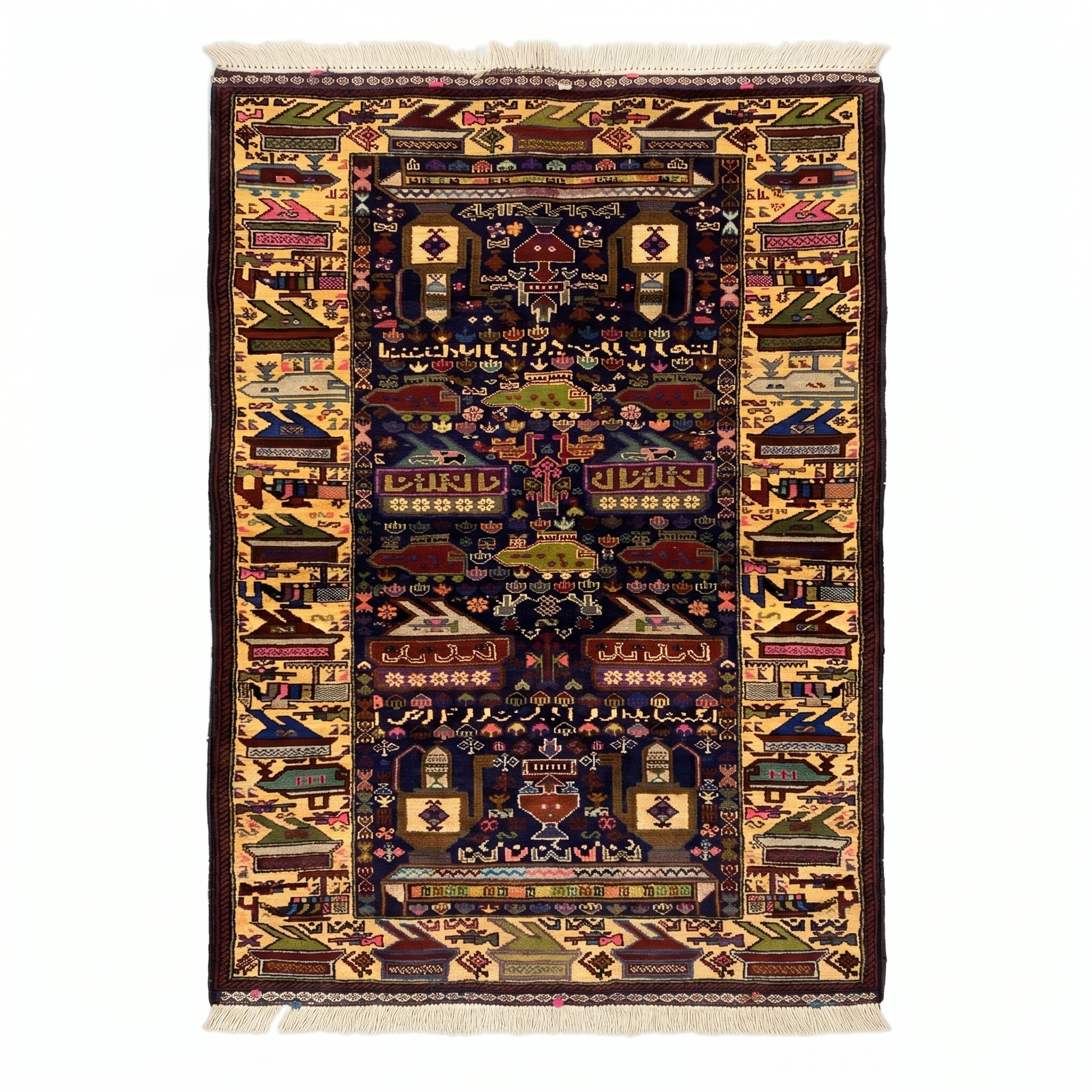 Handmade Afghan Traditional Rug, 230 CM x 120 CM