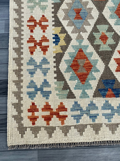 Handmade Afghan Chobi Kilim Rug 192  CM x  154 CM ( SS # 132 )