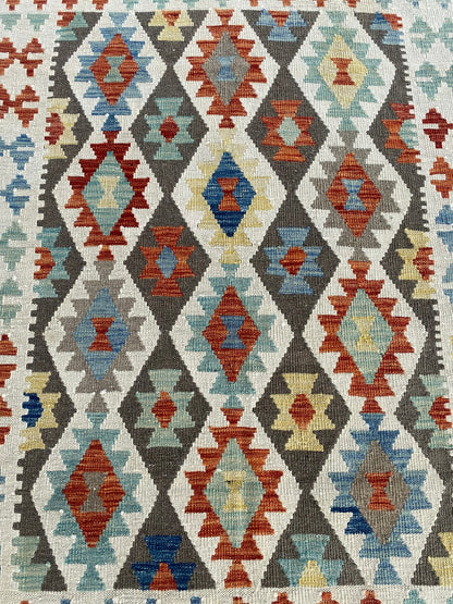 Handmade Afghan Chobi Kilim Rug 192  CM x  154 CM ( SS # 132 )