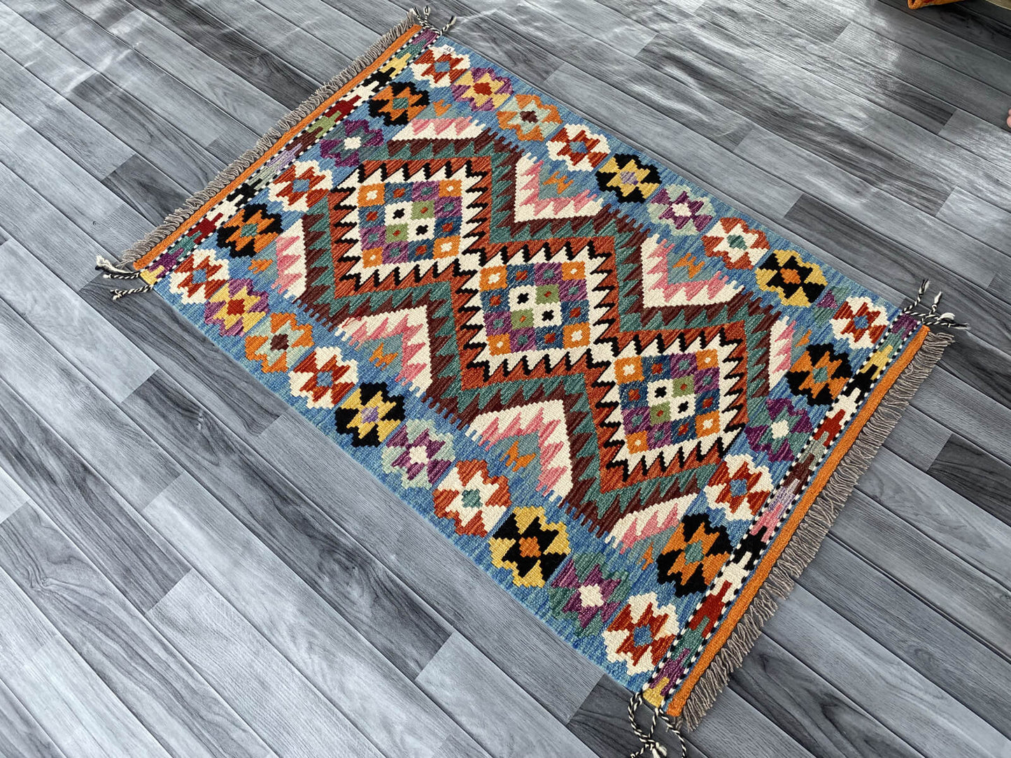 Handmade Afghan Chobi Kilim Rug 127x86 cm KAS#725