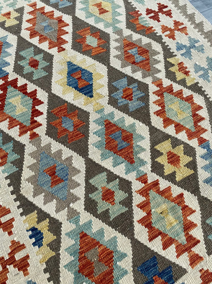 Handmade Afghan Chobi Kilim Rug 192  CM x  154 CM ( SS # 132 )