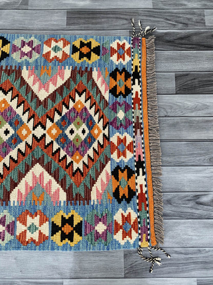 Handmade Afghan Chobi Kilim Rug 127x86 cm KAS#725