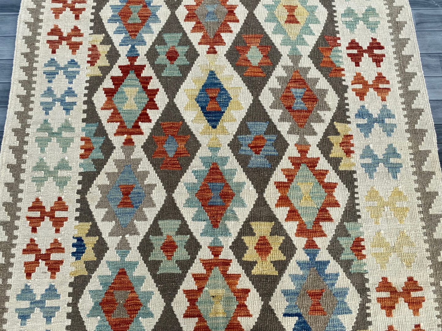 Handmade Afghan Chobi Kilim Rug 192  CM x  154 CM ( SS # 132 )