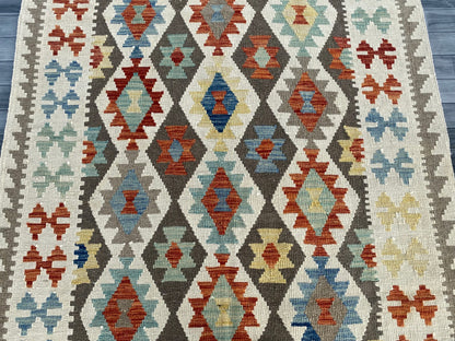 Handmade Afghan Chobi Kilim Rug 192  CM x  154 CM ( SS # 132 )