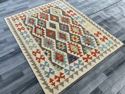 Handmade Afghan Chobi Kilim Rug 192  CM x  154 CM ( SS # 132 )