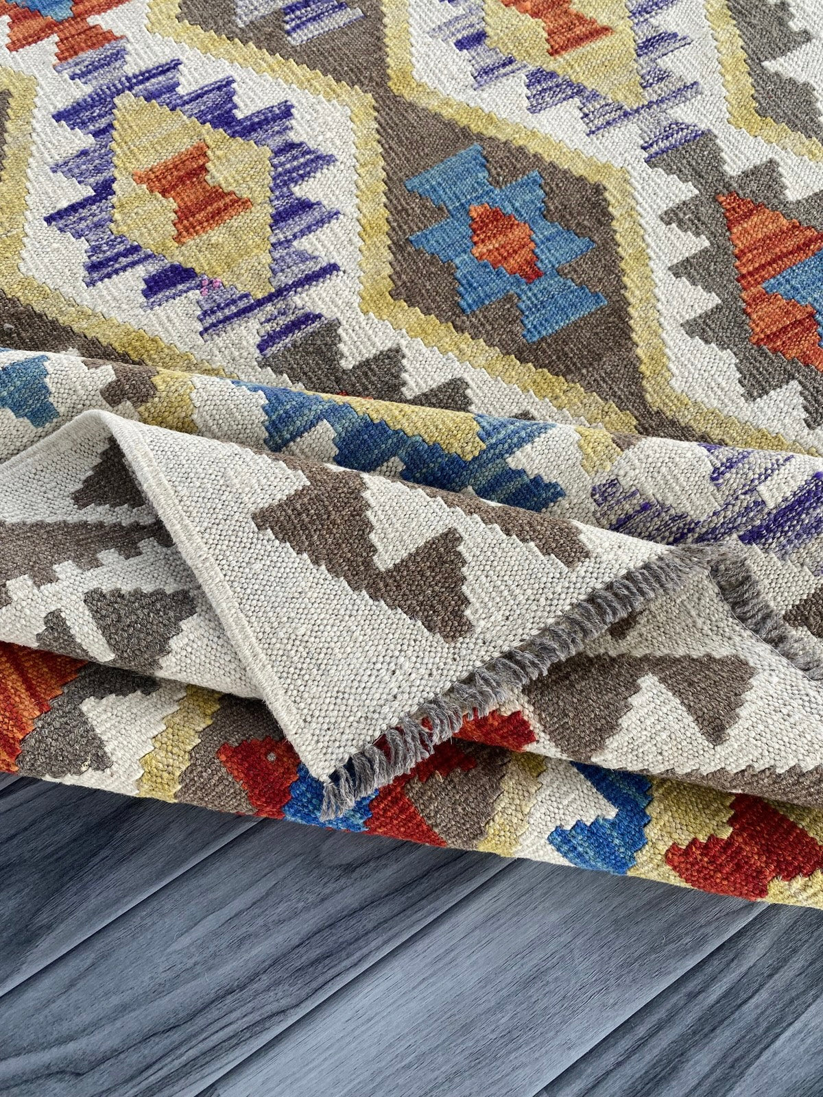 Handmade Afghan Chobi Kilim Rug 195  CM x  153 CM ( SS # 131)