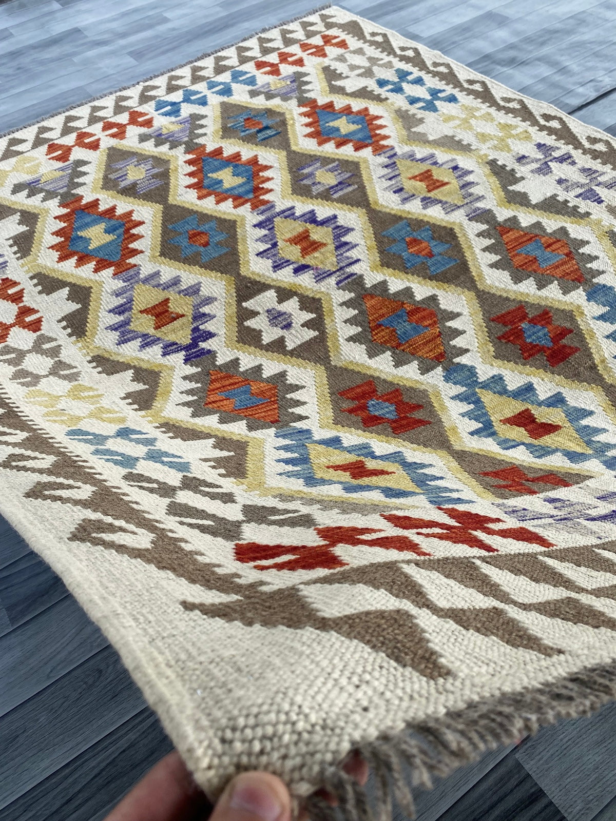 Handmade Afghan Chobi Kilim Rug 195  CM x  153 CM  SS # 131