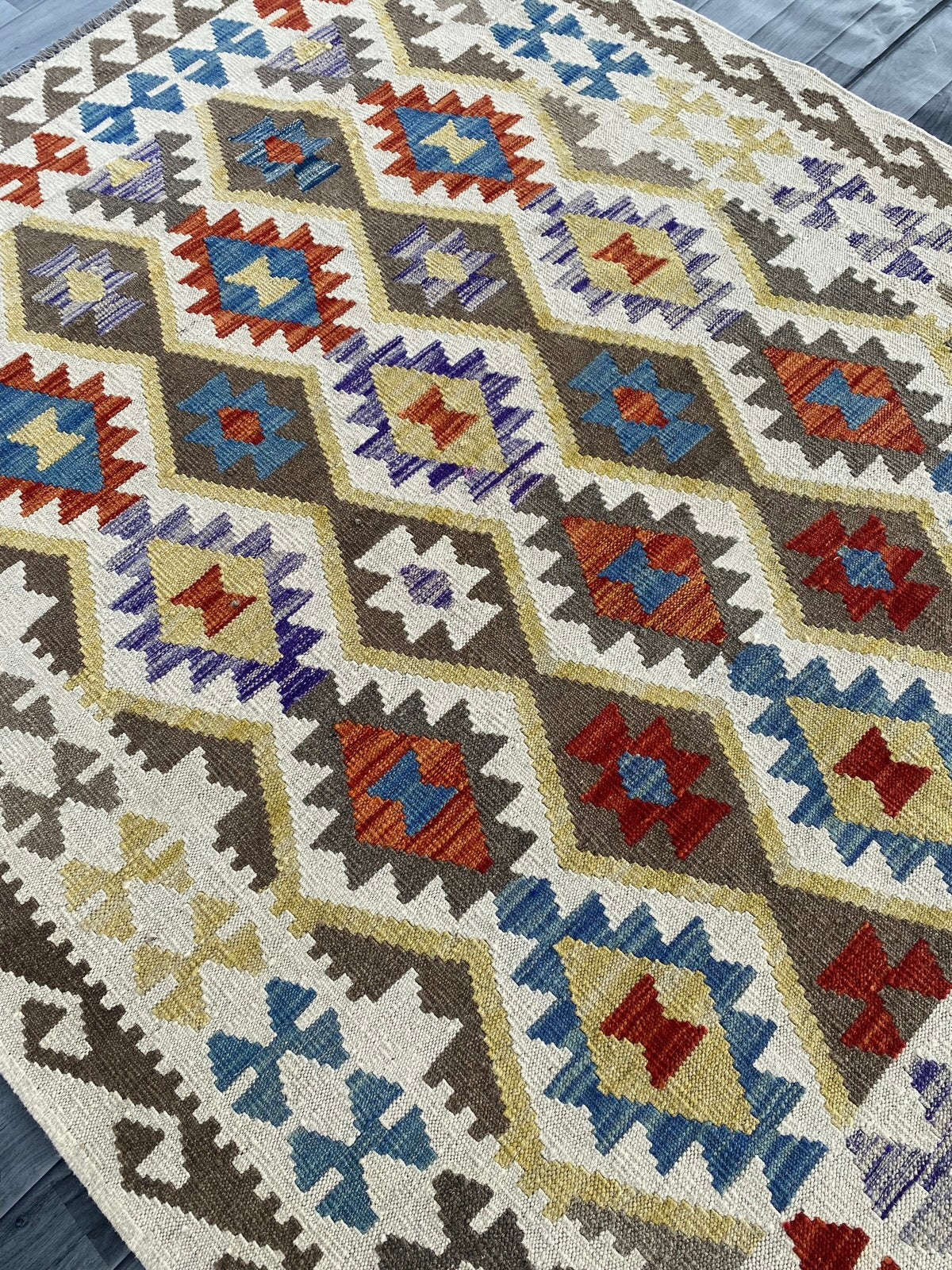 Handmade Afghan Chobi Kilim Rug 195  CM x  153 CM ( SS # 131)