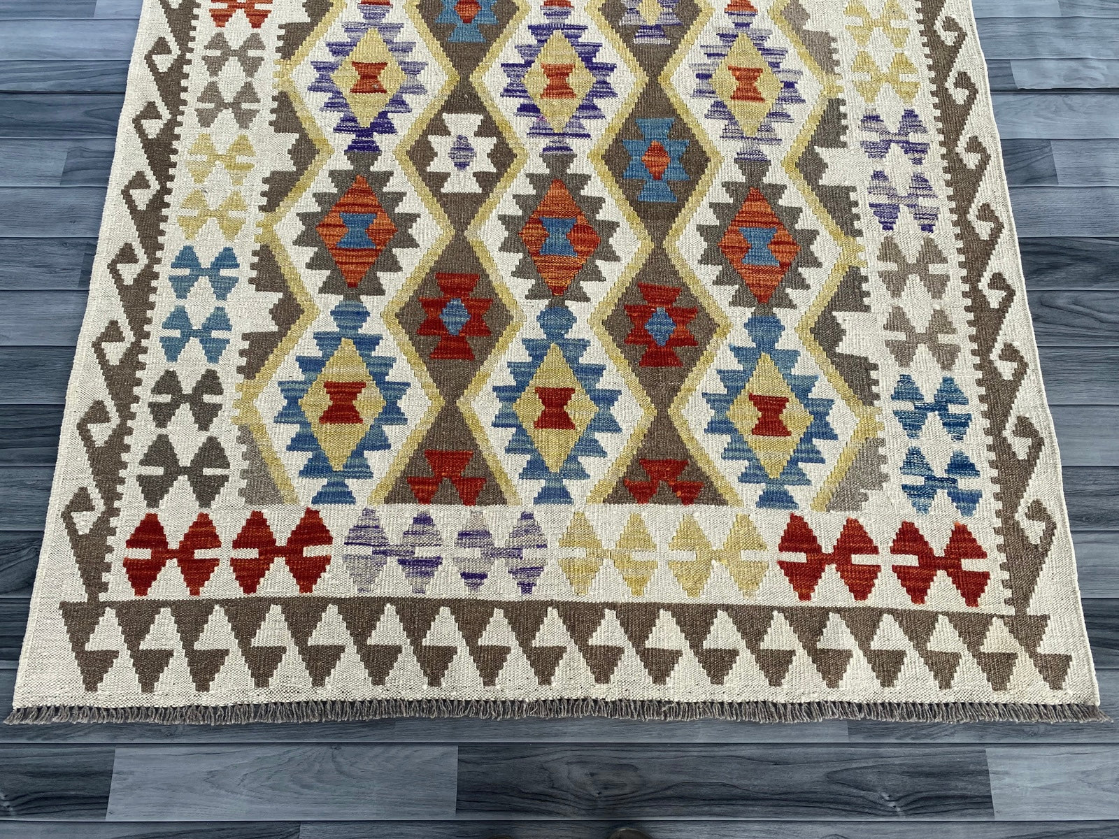 Handmade Afghan Chobi Kilim Rug 195  CM x  153 CM  SS # 131