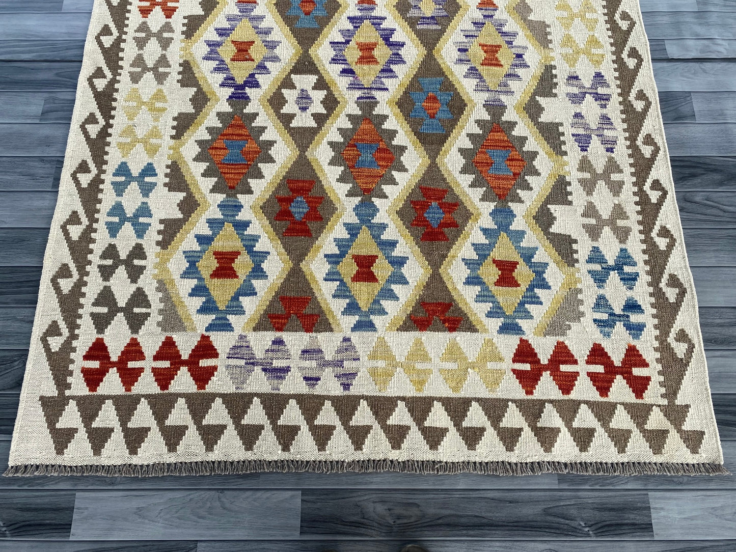 Handmade Afghan Chobi Kilim Rug 195  CM x  153 CM ( SS # 131)