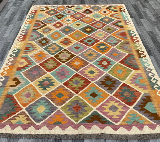 Handmade Flat Weave  Kilim Rug |302 CM x  198 CM KSD#209