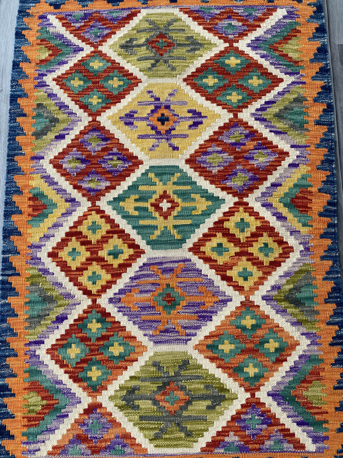 Handmade Afghan Chobi Kilim Rug 122x80 cm KAS#727