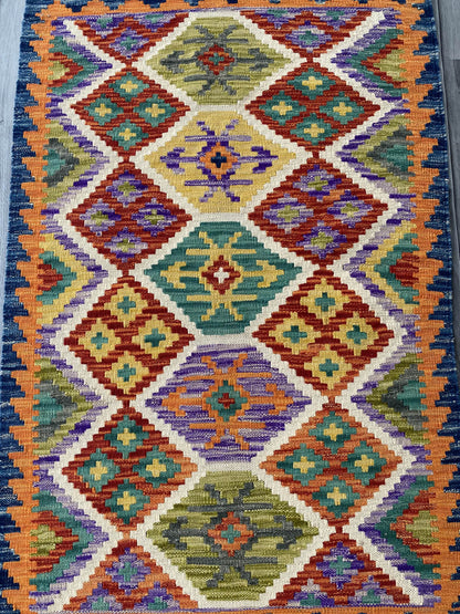 Handmade Afghan Chobi Kilim Rug 122x80 cm KAS#727