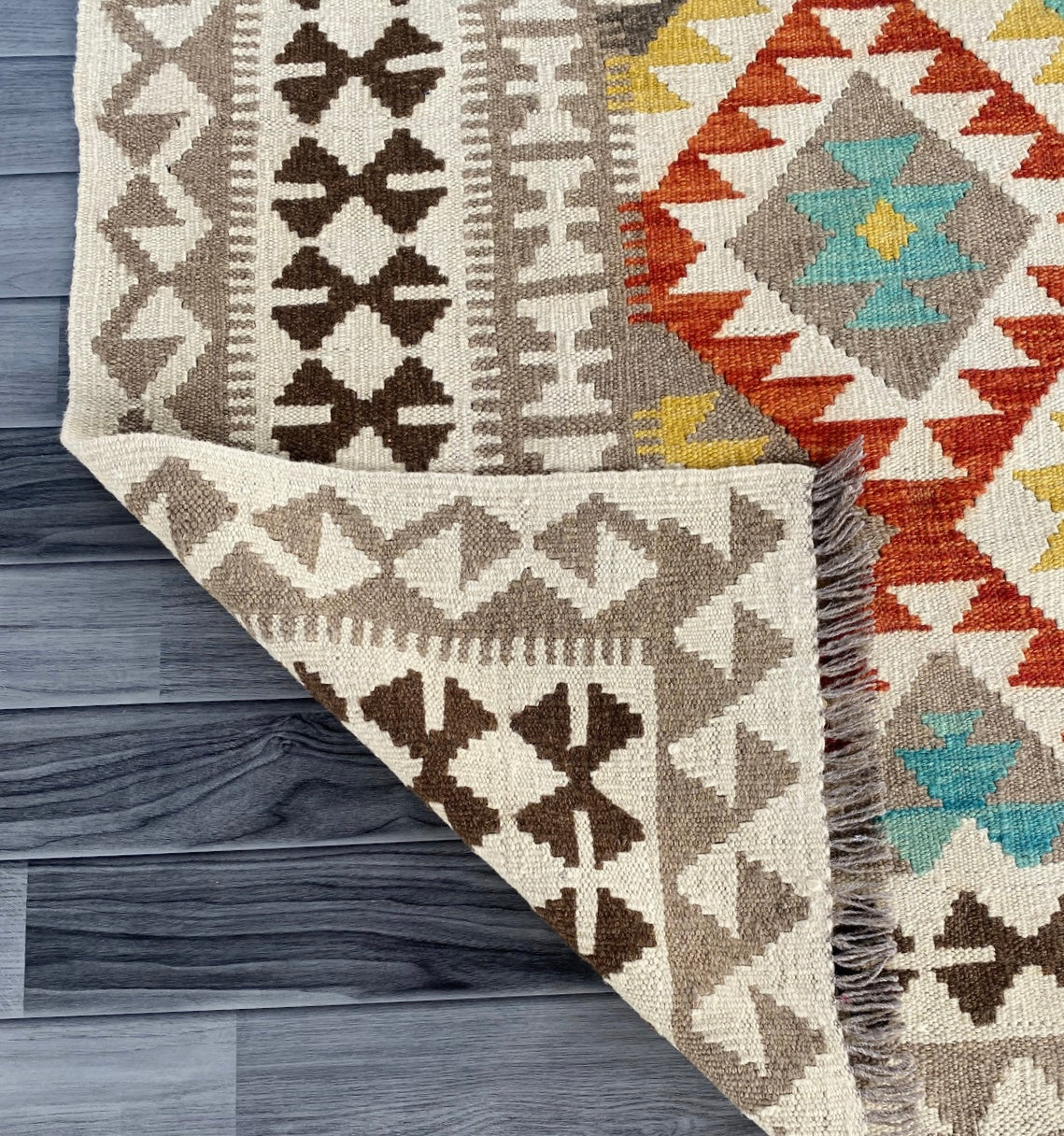 Handmade Afghan Chobi Kilim Rug 200  CM x  150 CM  SS # 130