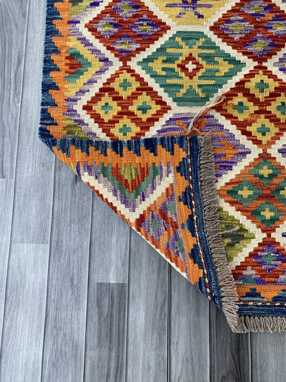 Handmade Afghan Chobi Kilim Rug 122x80 cm KAS#727