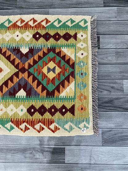 Handmade Afghan Chobi Kilim Rug 126x77 cm KAS#728