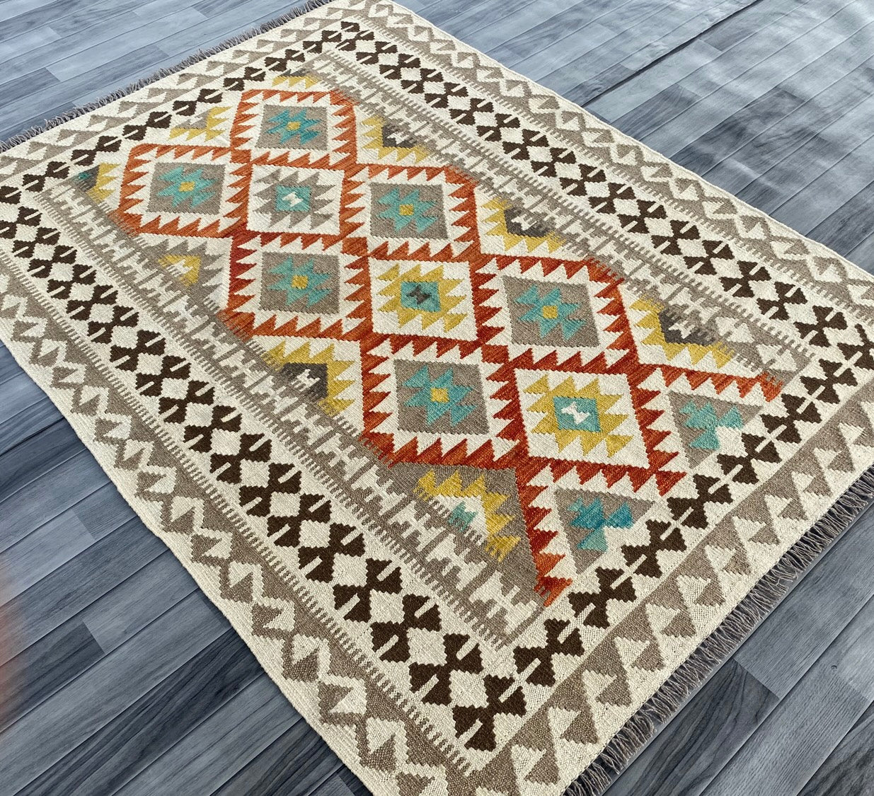 Handmade Afghan Chobi Kilim Rug 200  CM x  150 CM  SS # 130