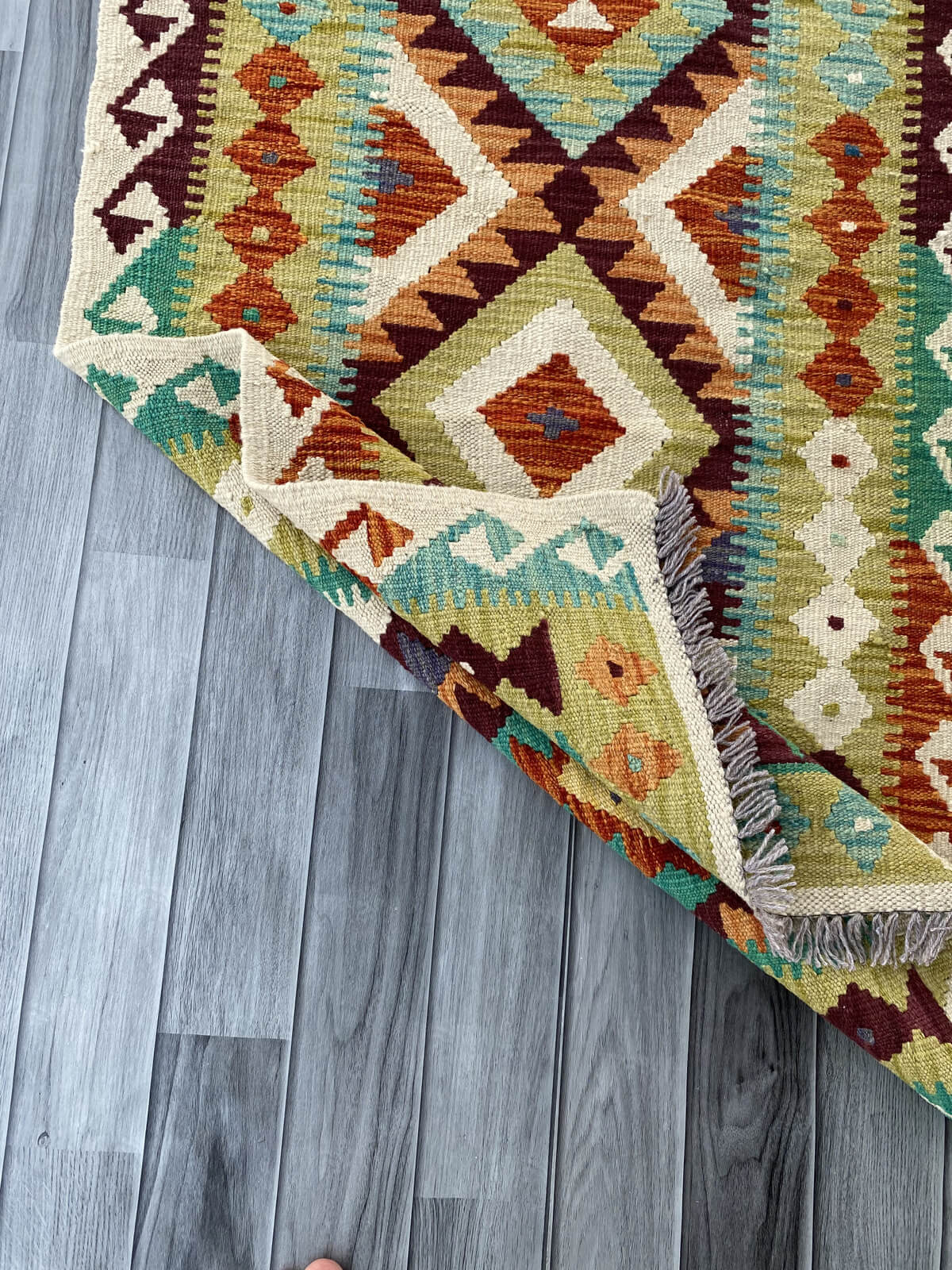 Handmade Afghan Chobi Kilim Rug 126x77 cm KAS#728