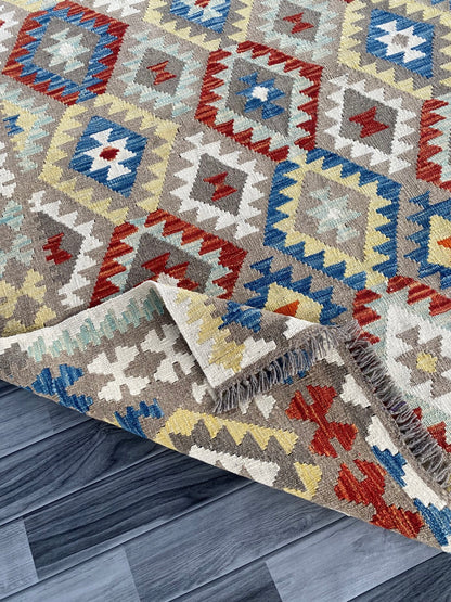 Handmade Afghan Chobi Kilim Rug 194  CM x  149 CM ( SS # 129 )