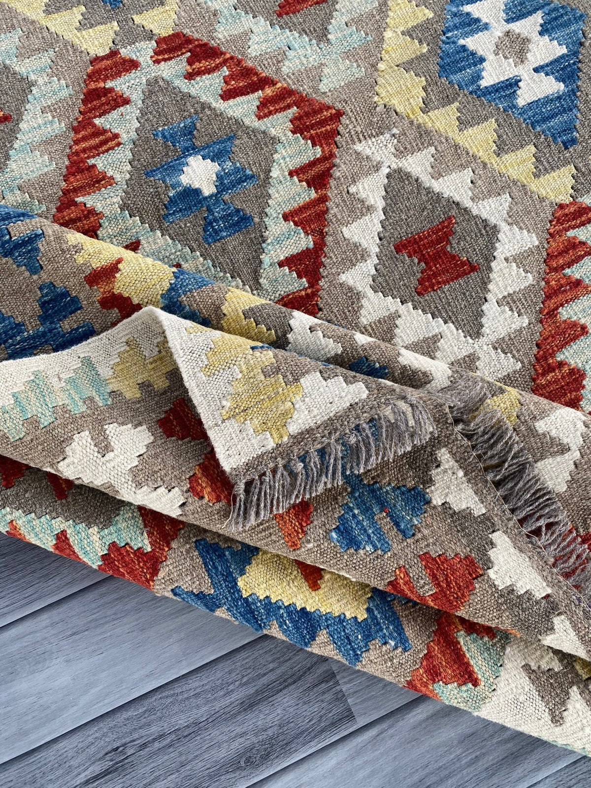 Handmade Afghan Chobi Kilim Rug 194  CM x  149 CM ( SS # 129 )