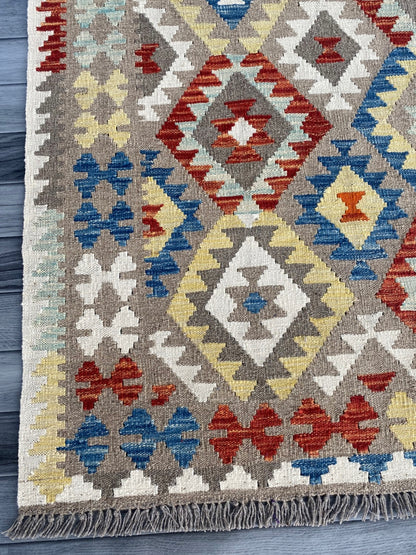 Handmade Afghan Chobi Kilim Rug 194  CM x  149 CM ( SS # 129 )