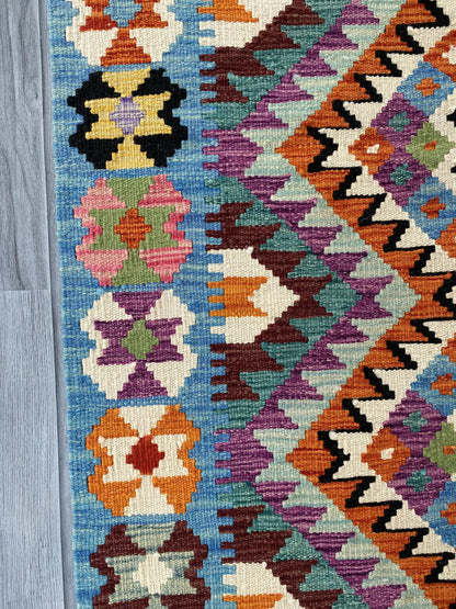 Handmade Afghan Chobi Kilim Rug 130x87 cm KAS#729