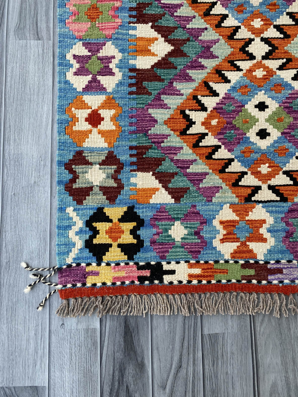 Handmade Afghan Chobi Kilim Rug 130x87 cm KAS#729