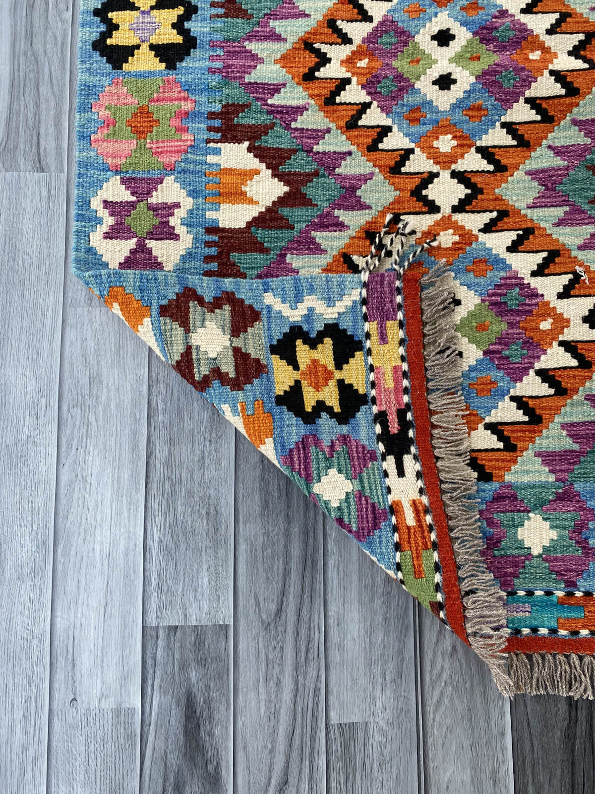 Handmade Afghan Chobi Kilim Rug 130x87 cm KAS#729