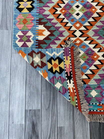 Handmade Afghan Chobi Kilim Rug 130x87 cm KAS#729