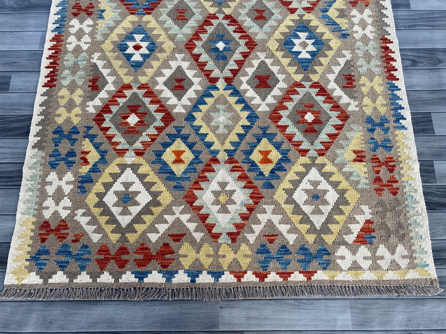 Handmade Afghan Chobi Kilim Rug 194  CM x  149 CM ( SS # 129 )
