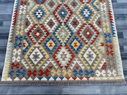 Handmade Afghan Chobi Kilim Rug 194  CM x  149 CM ( SS # 129 )