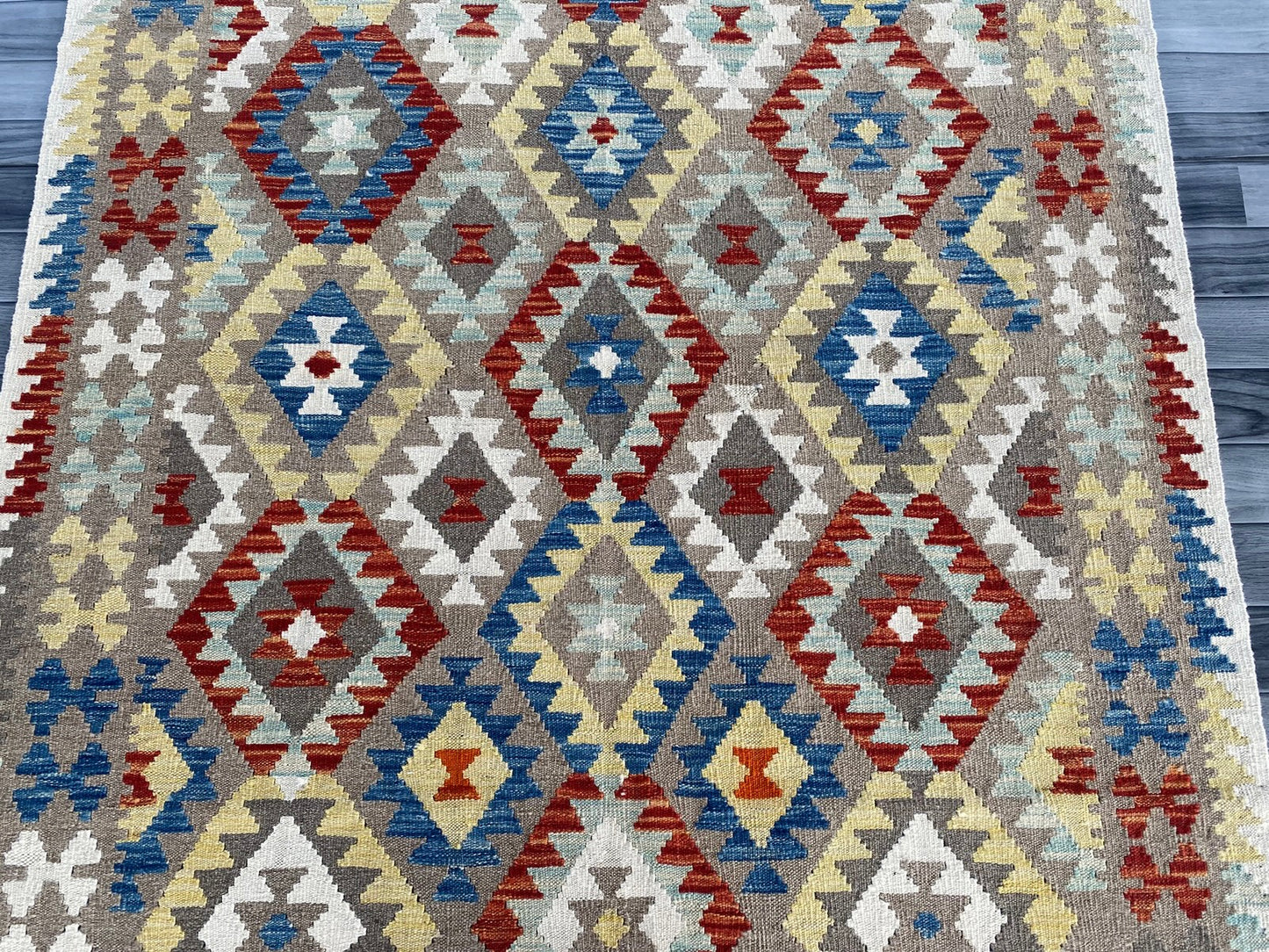 Handmade Afghan Chobi Kilim Rug 194  CM x  149 CM ( SS # 129 )