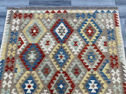 Handmade Afghan Chobi Kilim Rug 194  CM x  149 CM ( SS # 129 )