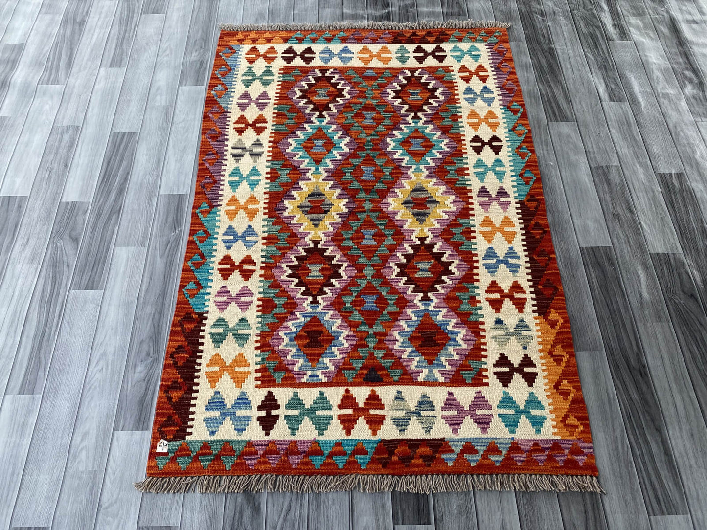 Handmade Afghan Chobi Kilim Rug 158x108 cm KAS#730
